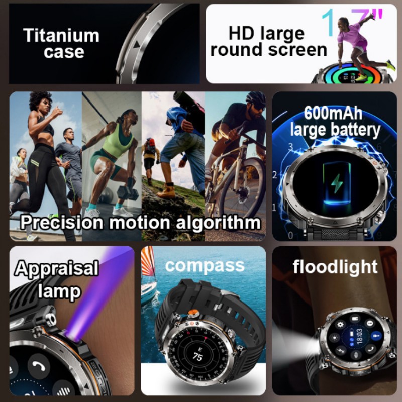 Flashlight Smart Watch Men BT  - Photography Lighting Assistant review and price