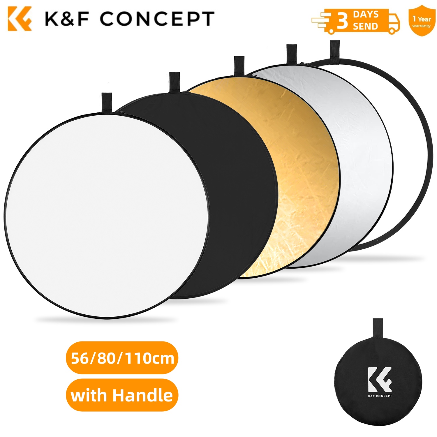 K&F CONCEPT 56/80/110cm 5-in-1 - Photography Lighting Accessories review and price
