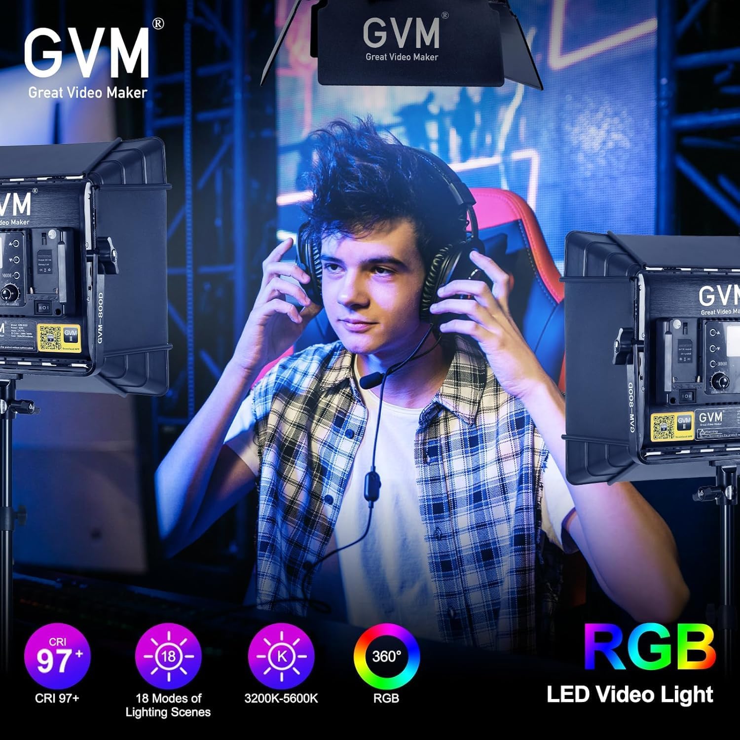 RGB LED Video Lighting Kit, 3- - Photography Lighting Rgb review and price